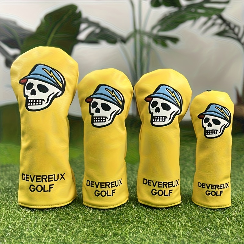 Headcover Driver - Yellow golf protective case, skull and