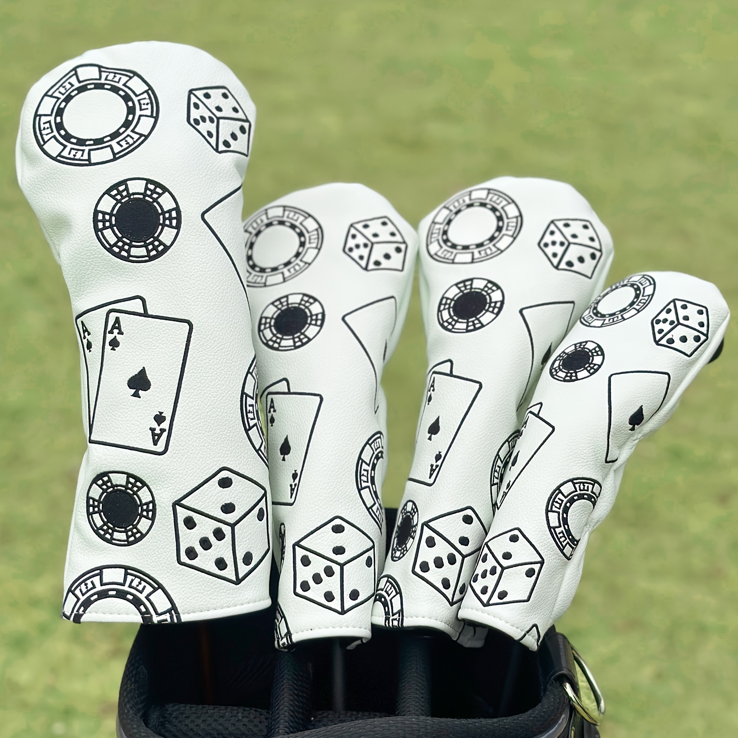 Headcover Driver - 1pc/4pcs Driver/Fairway/Hybrid Headcover-Poker Chips Golf Club