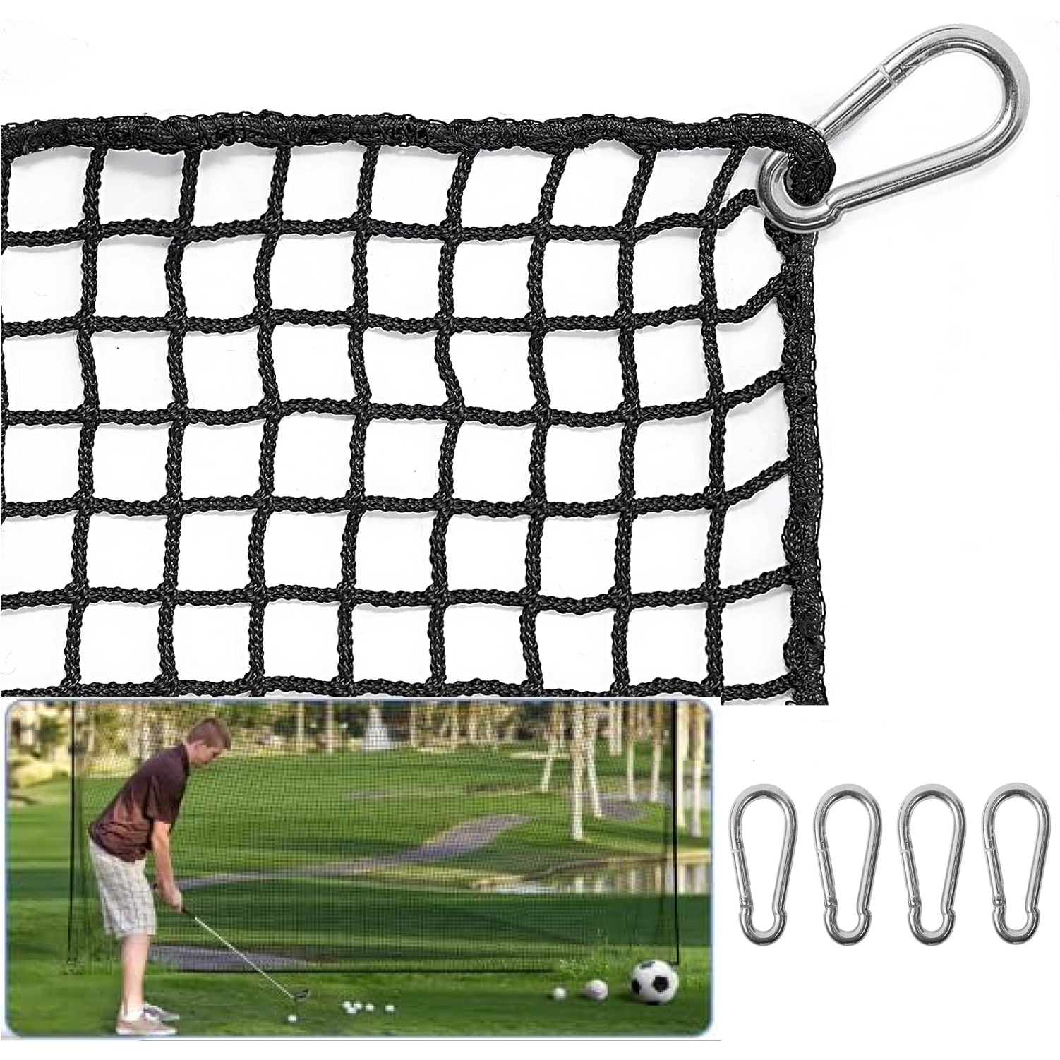 Practice Net Hitting - Golf Net-Sports Practice Barrier Net, Heavy
