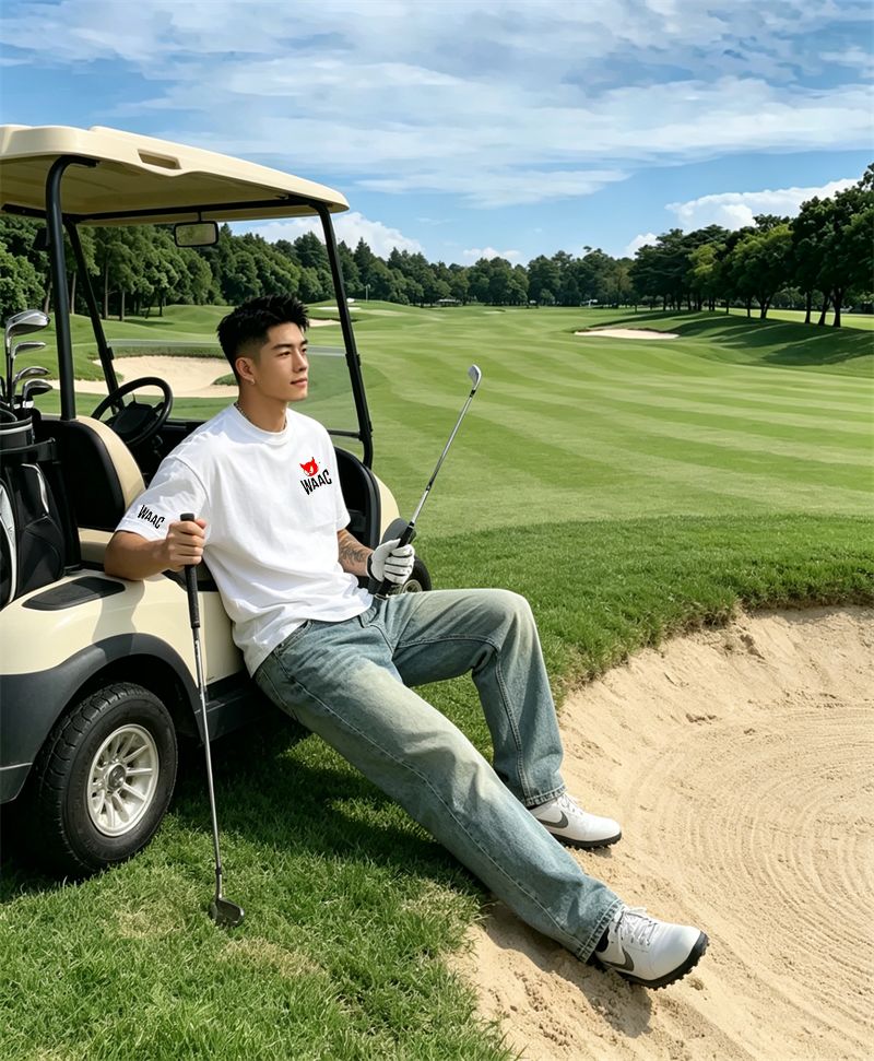 Men's Black Golf T-shirt Short - đánh giá và giá Golf Equipment Logo