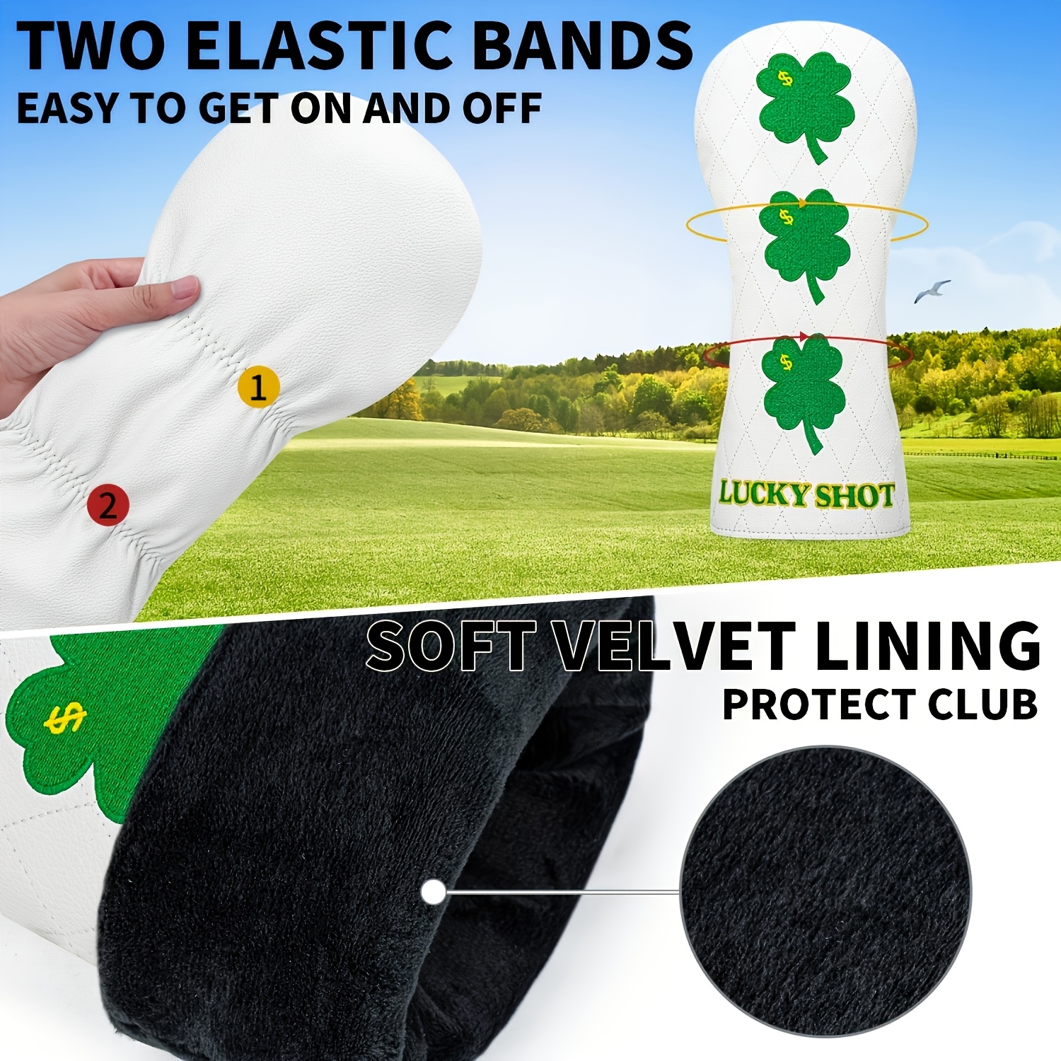 1pc/3pcs Four-Leaf Clover Doll - đánh giá và giá Headcover Driver