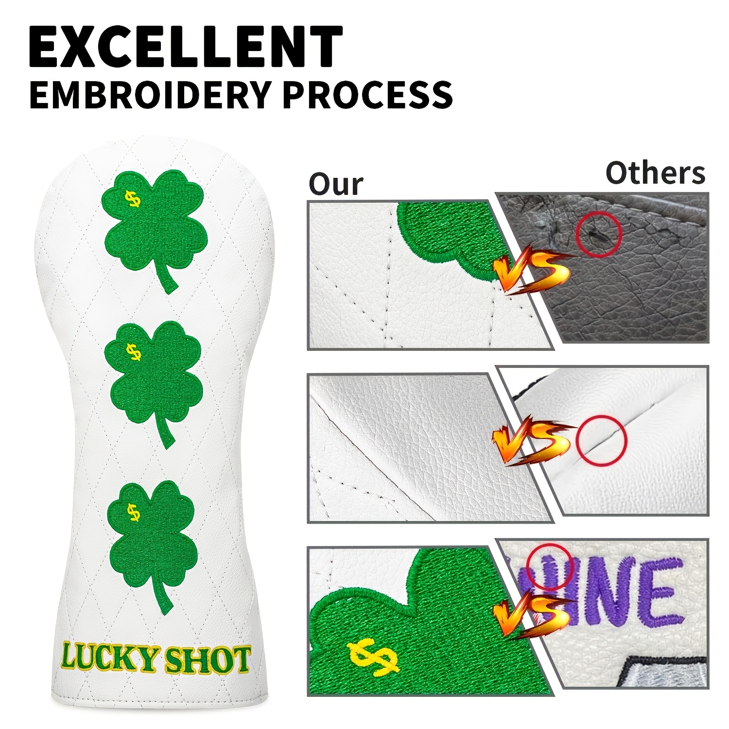 1pc/3pcs Four-Leaf Clover Doll - đánh giá và giá Headcover Driver